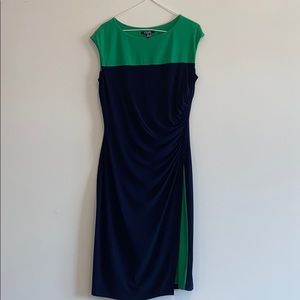 CHAPS NAVY BLUE & GREEN DRESS